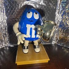M&M 12x6x6 Collectable Statue Blue M&M Playing Trumpet (1461) picture