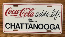 Vintage Coca-Cola Chattanooga Tennessee Booster License Plate Advertising Sign picture