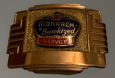 1940s Monarch Buickized Service Belt Buckle Giant Grip Art Deco Buick Pat. Pend picture