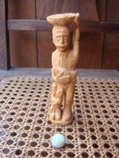 collectible Greek Original FISHERMAN wood carving made by Apostolos Tzarouxis picture