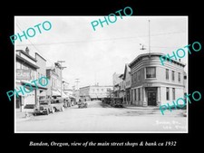 OLD LARGE HISTORIC PHOTO OF BANDON OREGON VIEW OF THE MAIN STREET ca 1932 picture