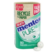 Mentos Pure Fresh Sugar Free Gum with Xylitol, 80 Count (Pack of 1), green picture