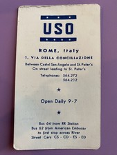WWII Rome USO Club Services Card National Catholic Community Service 1944 Italy picture