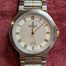 Vintage 1993 Citizen Lighthouse Centini Quartz Watch Two-Tone Men's picture