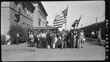 Stockton California 1930s Mexican Agricultural Laborers Arriving by Train picture