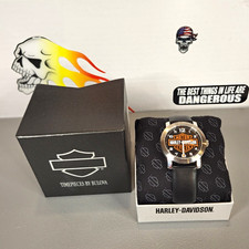 Harley-Davidson Bulova Timepieces Wristwatch w/ Box Owner’s Guide Book 5440 picture