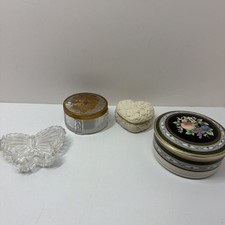 Lot Of 4 Trinket Boxes Dish Crystal Ceramic Lidded 1 Mikasa, 1 Lenox, 2 Unmarked picture
