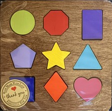 Small Wooden Children's Puzzle - Shapes picture