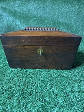 Antique Regency Quality Rosewood Tea Caddy 8” x 5.25” With Key 🔑 picture