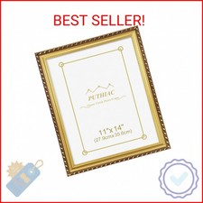 puthiac 11x14 Gold Picture Frame, Vintage Ornate Decorative Photo Frame, Tableto picture
