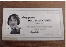 PORTSMOUTH, OHIO OH DR HATCHER DENTIST 1920's - 30's INK BLOTTER 2ND & MARKET ST picture