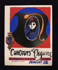 RARE 17th Pebble Beach Concours Orig Poster Handbill 1967 Dedini  picture