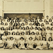 Vintage B&W Snapshot Group Young Men & Women School University? picture