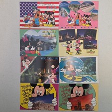 8 VTG Large Disney Postcards Mickey Minnie Donald Daisy Goofy Florida Miami picture