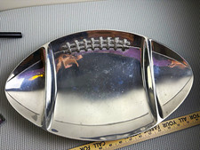 Mariposa Cast Aluminum Football Serving Platter Divided Game Day Tray Large  picture
