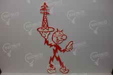 Reddy Kilowatt HOLDING ELECTRIC TOWER DIE CUT HEAVY SIGN ELECTRICIAN GIFT picture