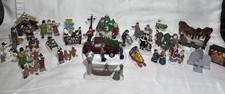Large Vintage Christmas Village Accessories Lot 30 Pieces People Animals & More picture