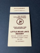 Vintage Canada Matchbook “LITTLE BEAR LAKE RESORT - The Ackerman’s” Prince Alber picture