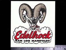 EDELBROCK Ram Log Manifolds - Original Vintage 1960’s 70's Racing Decal/Sticker picture