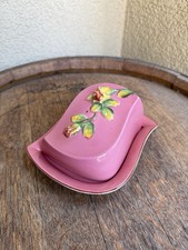 Vintage ROYAL WINTON Grimwades blush pink Rosebud Lidded Butter Dish picture