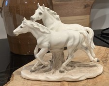 Vintage Signed J Stewarle Echt Altmann Porcelain Running Horses Figurine Germany picture