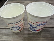 Vintage 1983 East Bay Raceway Park Dirt Track Racing Promotional Cups Set of 2 picture
