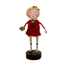 Lori Mitchell Gift Exchange Girl in Red Sweater & Skirt Figurine 11173 picture