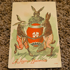 Antique Easter Three Rabbits