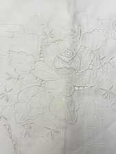 VTG Hand Embroidered Tea Table Cloth Table Runner 47