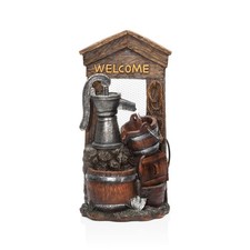 Alpine Corporation ZEN576S Outdoor Rustic Design Water Pump And Barrel Floor picture