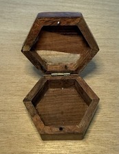 Wooden Trinket Hexagon Box With Hinged Lid 1.5”x3” picture
