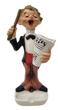 Vintage Ceramic Smoking Music Conductor Figurine Ash Tray ( RARE ) picture