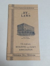 1925 Vintage Local Building & Loan Association BY LAWS Oklahoma City Oklahoma  picture