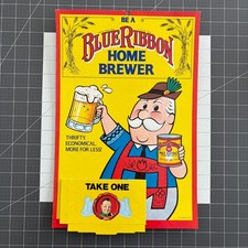 Vintage Blue Ribbon Home Brewer Malt Extract Advertising Store Display Sign POS picture