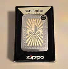 Zippo 1941 Replica Fleur-de-lis Lighter, Made in USA, Model 3095, Box picture