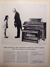 1965 Hammond A-100 Organ Print Ad - Concert Organist Young Girl Student picture