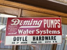 Vintage Deming Pumps Sign Advertising Sign Hinton West Virginia Water System picture