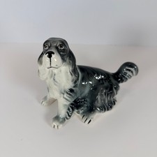 Vintage Hagen Renaker Black & White Cocker Spaniel  hand painted Dog. Rare picture