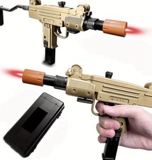 Gun-Shaped Butane Torch Lighter, Gold Black Green, foldable stock, novelty picture