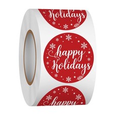 500 PCS 2 Inch Happy Holidays Merry Christmas Stickers Roll for Gift Packing, Ca picture