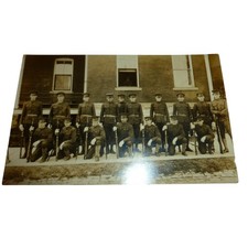 1914-1918 WWI Soldiers Military Uniforms Rifles Claud E Crawford RPPC picture
