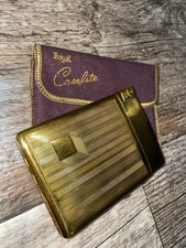 Vintage Art Deco Gold 1940s Royal Case-Lite Cigarette Case & Lighter Combo picture
