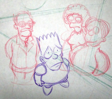 1990's SIMPSONS FOX Walt Disney ORIGINAL PRODUCTION cel LAYOUT DRAWING Bart picture