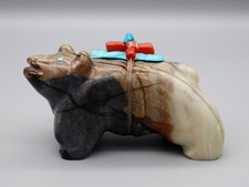 Hayes Leekya Picasso Marble Zuni Bear Fetish picture