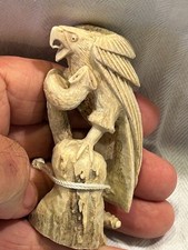Zuni Fetish-Native American Carving-Antler-Eagle & rattlesnake by Lewis Malie picture