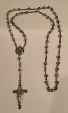 Vintage Sterling Silver Catholic Rosary Beads 19.5” Long 28g Missing Beads picture
