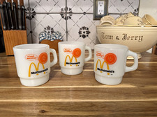3-Vintage Fireking McDonald’s coffee mugs MINT GORGEOUS picture