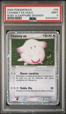 2004 Pokemon SPANISH Ruby & Sapphire Chansey EX Holo 96/109 PSA 9 MINT picture
