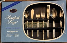 NIB Vintage Elegant Hanford Forge “ Crestmont “ Stainless Steel Tableware 50Pc picture
