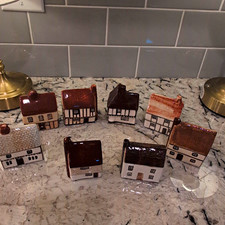 Vintage Mudlen End Studio Miniature Ceramic Cottages - Set of 8 picture